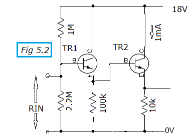 transistor design fig 5.2 input resistance example