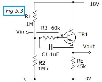 transistor design fig5.3 bootstrapping for high input resistance